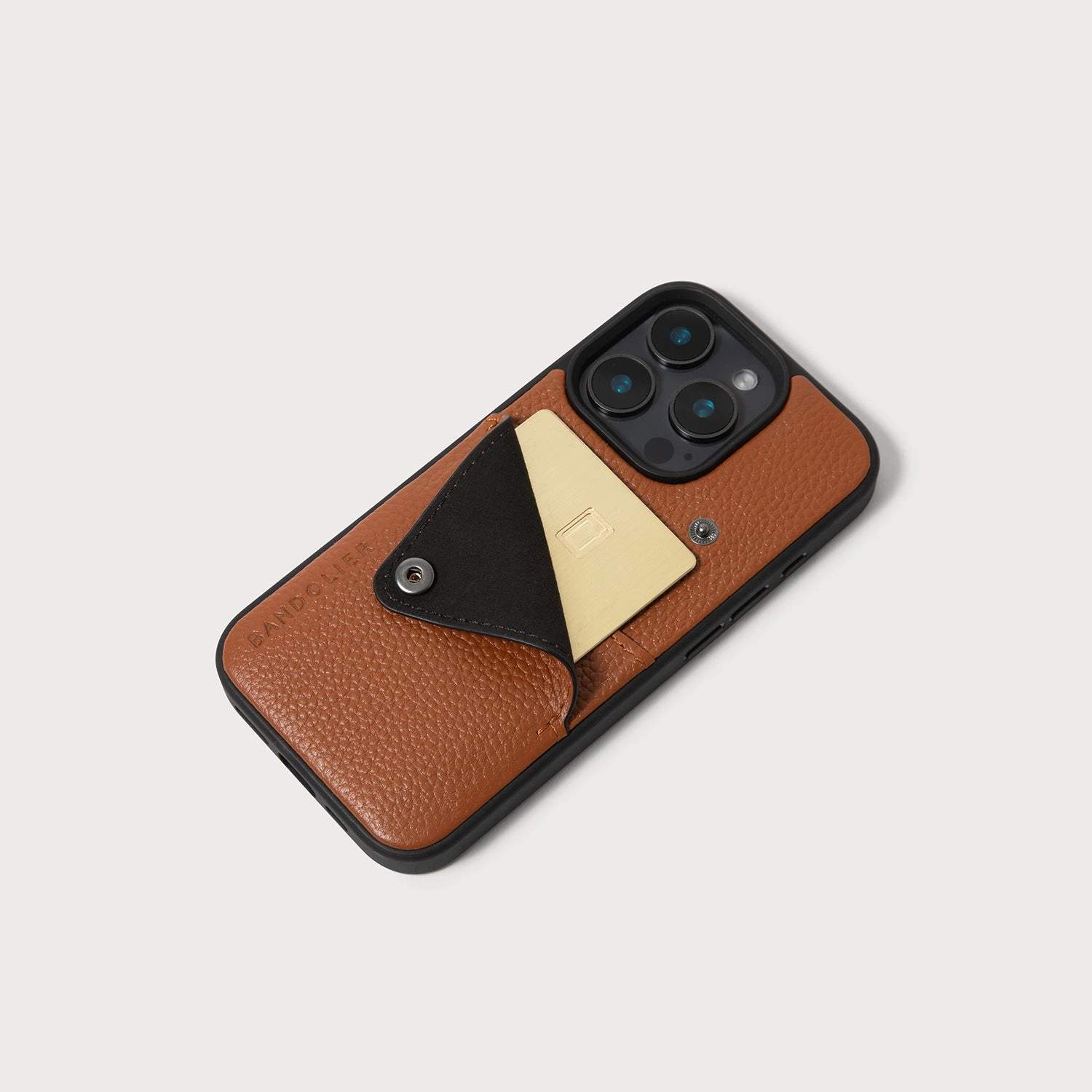 Scratch Guard Rugged Edge Texture Alex Pebble Leather Wallet Phone Case (no D-rings) - Sienna/Pewter