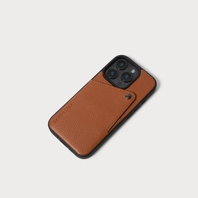 Sleek Texture Alex Pebble Leather Wallet Phone Case (no D-rings) - Sienna/Pewter