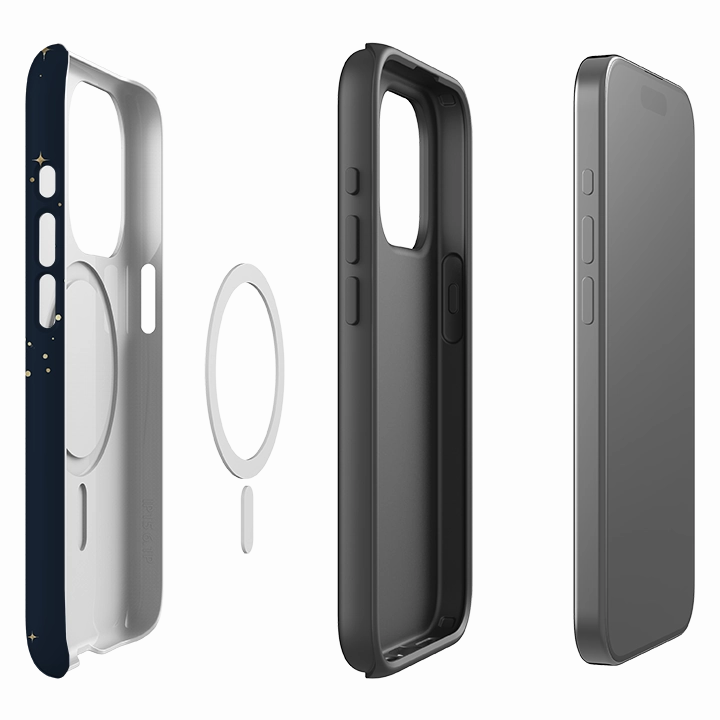 Modern Edge Light Form iPhone MagSafe Tough Case -  Big Bow Blue Stars