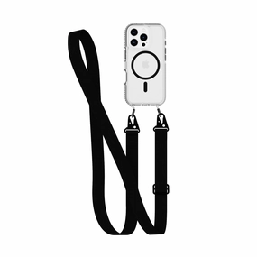 Elegant Layer Texture EvoCrystal - Apple iPhone 16 Pro Case with Cross-Body - Black