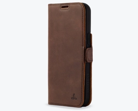 Elegant Appearance Elegant Shield Apple iPhone 15 Pro Max - Vintage Leather Wallet Phone Case (Side Clasp)
