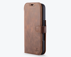 Durable Edge Finish Protective Outline Apple iPhone 17 Pro - Vintage Leather Wallet Phone Case