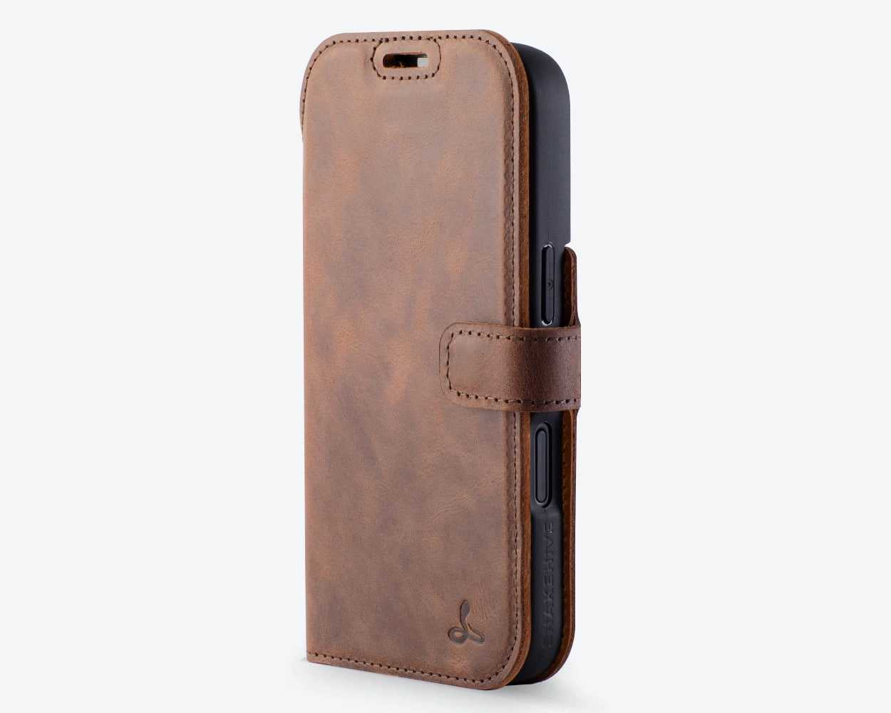 Durable Edge Finish Protective Outline Apple iPhone 17 Pro - Vintage Leather Wallet Phone Case