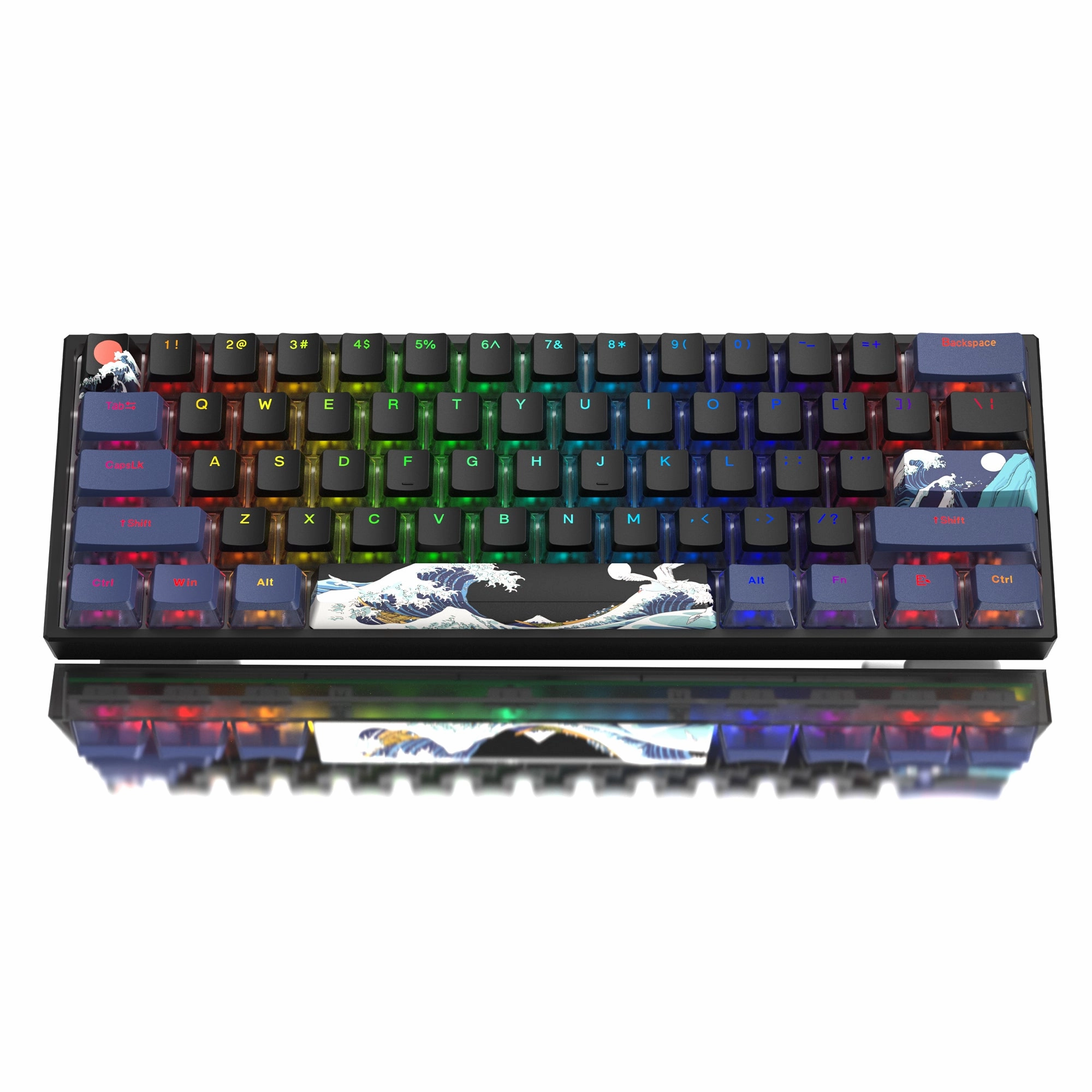 Womier WK61 V2 60% Hot-Swappable RGB Mechanical Wired Gaming Keyboard (5 Colors) Clicky Switch Kit