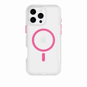 FlexPro - Apple iPhone 16 Pro Max Case MagSafe Compatible - Neon Pink/Orange Glow in the Dark Ergonomic Texture