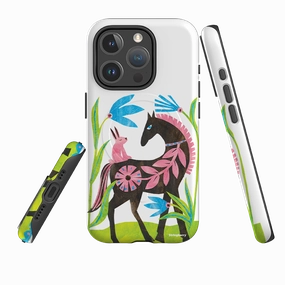 iPhone MagSafe Tough Case - Folk Horse And Bunny By Tracey English Soft Cushion