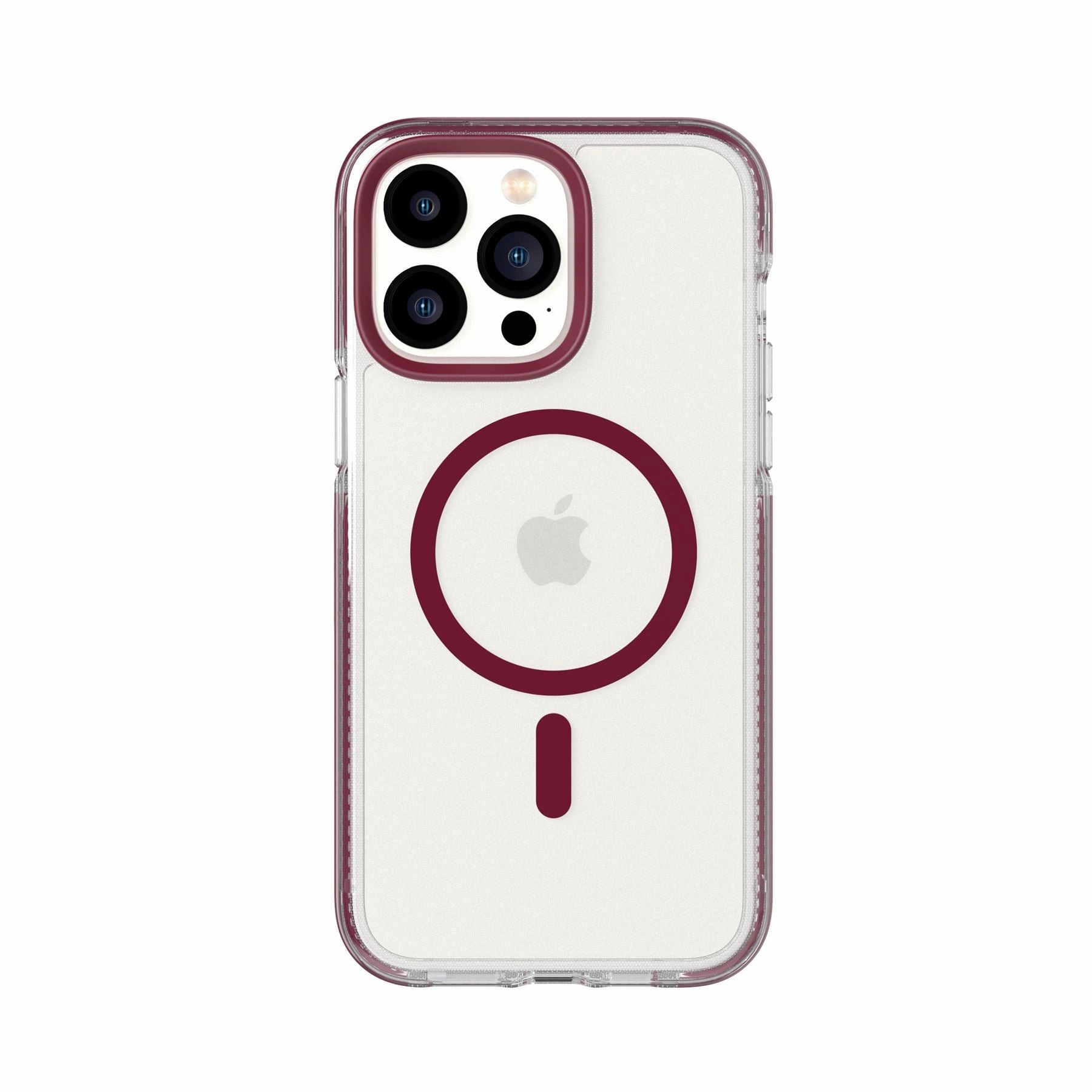 EvoCrystal - Apple iPhone 14 Pro Max Case MagSafe Compatible - Burgundy Modern Design Texture
