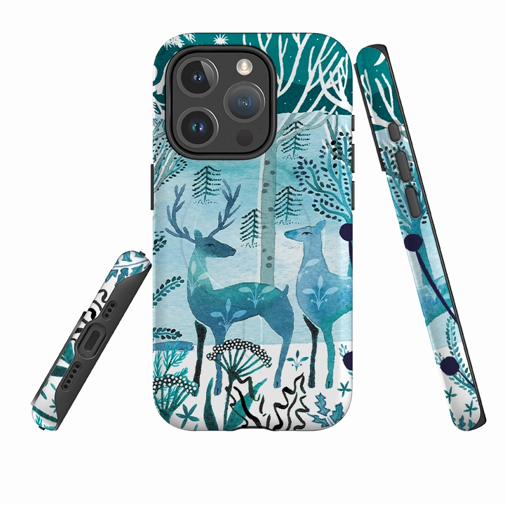 iPhone MagSafe Tough Case - Frosted Branches By Emma Frances Grant Hybrid Texture Layer Anti Slip