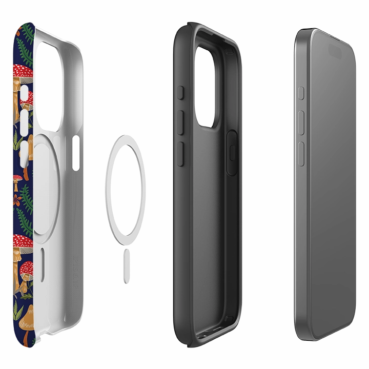 iPhone MagSafe Tough Case - Mushroom Magic By Kate Heiss Urban Texture Rugged Build Texture