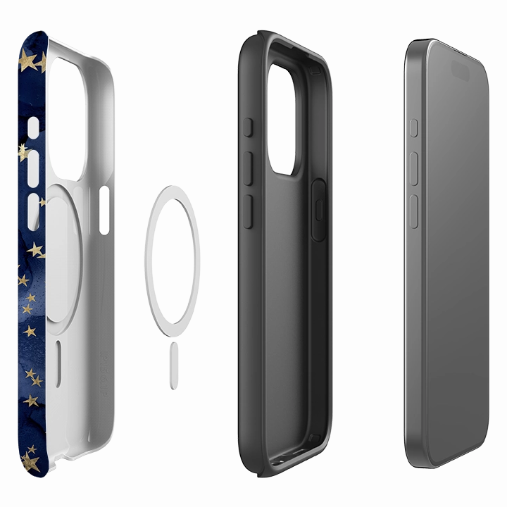 iPhone MagSafe Tough Case -  Stormy Stars Minimal Surface Layer Modern Pattern