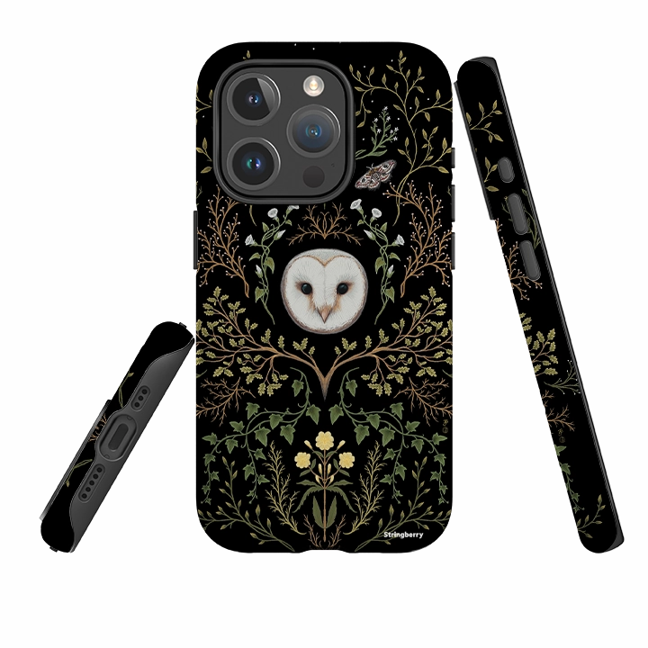 iPhone MagSafe Tough Case -  Owl Pattern By Anna Stead Slim Profiled Smooth Look