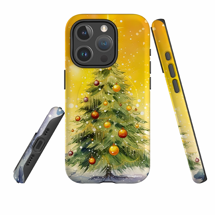 iPhone MagSafe Tough Case - Underneath The Xmas Tree Matte Look Flexible Pattern Texture