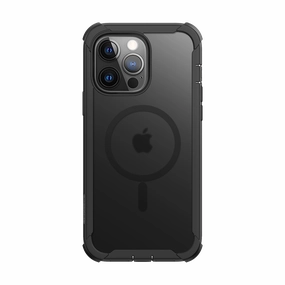 Glossy Texture Layer Travel Companion Clayco iPhone 13 Pro 6.1" Forza MagSafe Full-Body Rugged Case with Screen Protector-Black