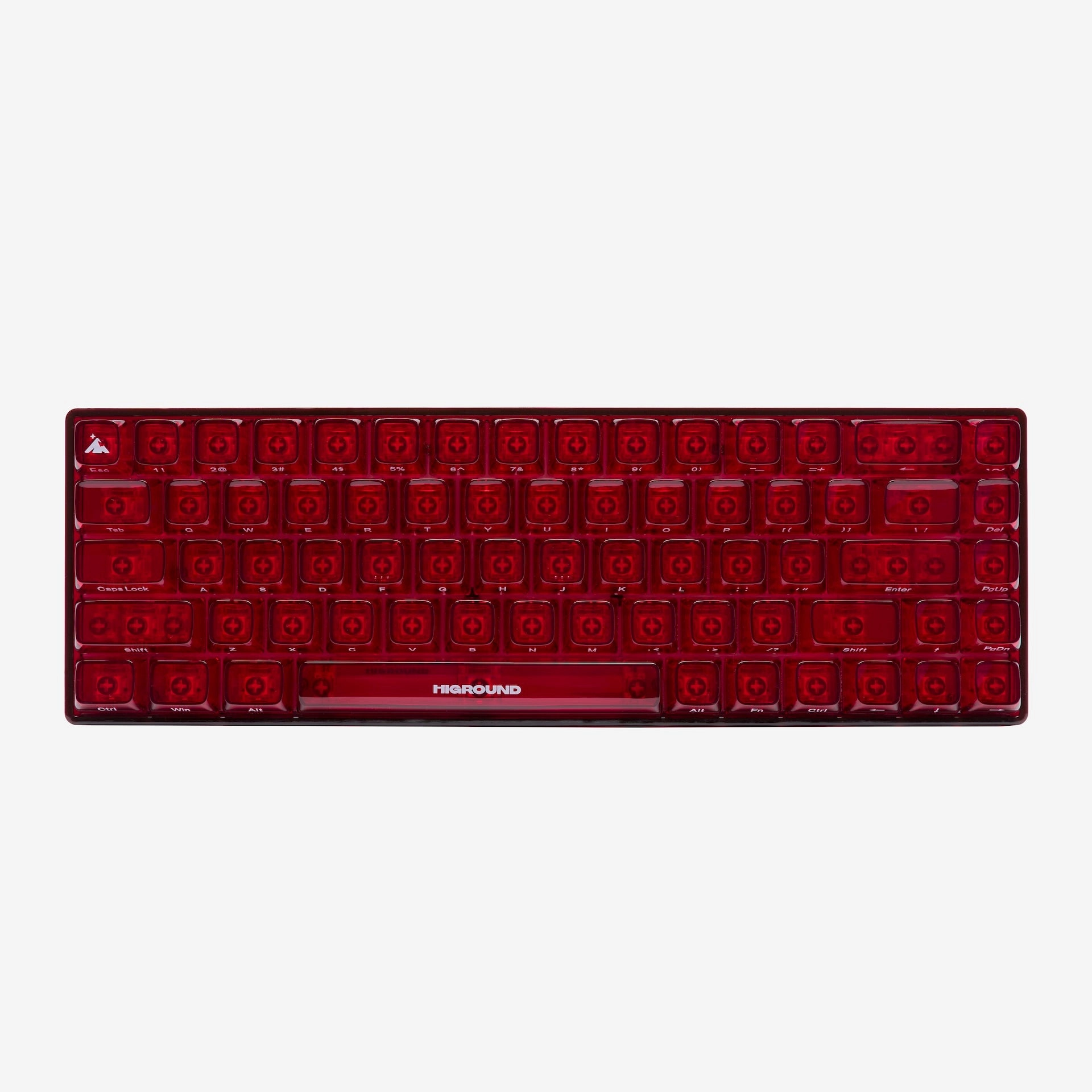 Full Size Layout Kit Keyboard Gear Essentials CLEAR RUBY Basecamp 65 Keyboard (White Flame Switch)