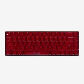 Full Size Layout Kit Keyboard Gear Essentials CLEAR RUBY Basecamp 65 Keyboard (White Flame Switch)