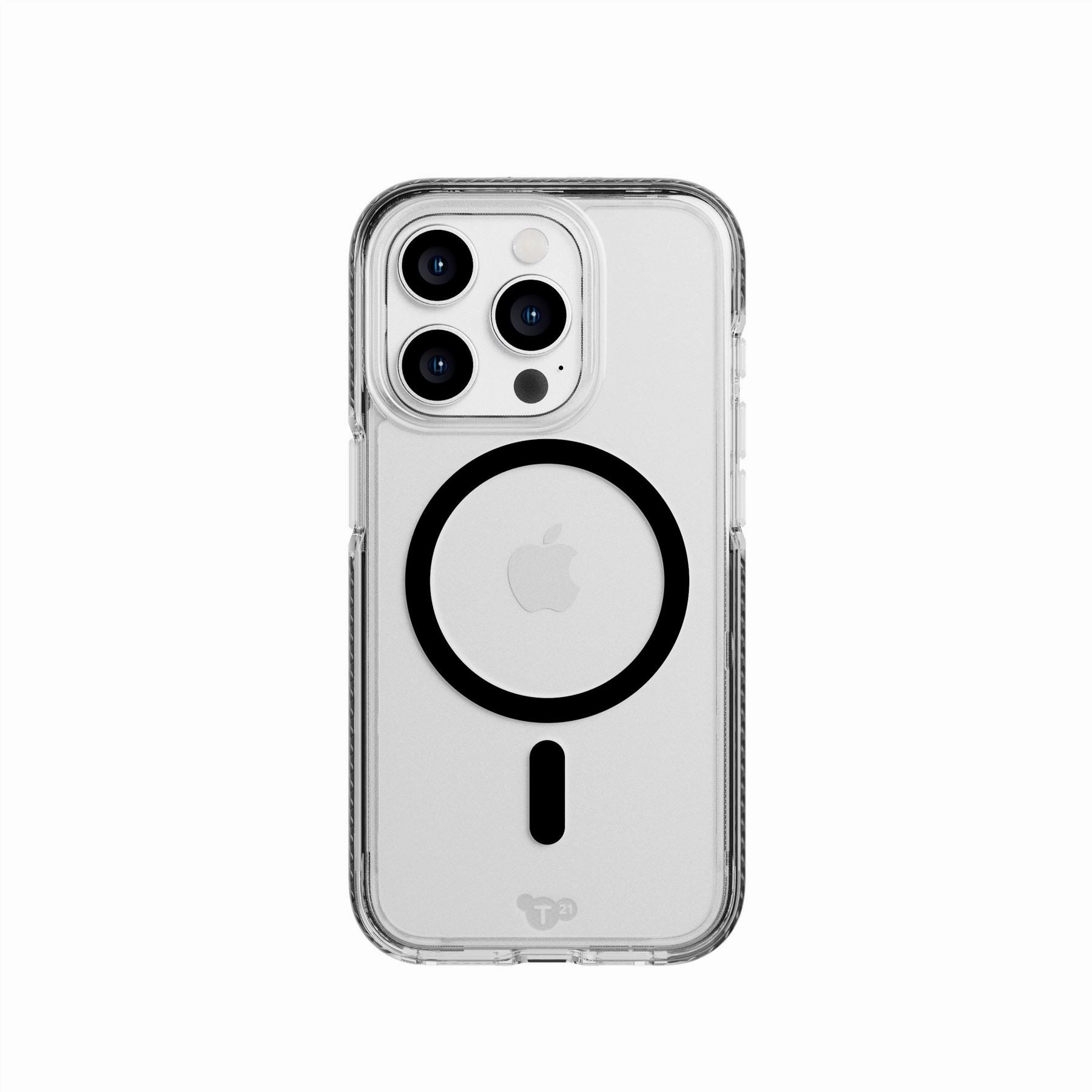 Hybrid Texture Glossy Texture Layer EvoCrystal - Apple iPhone 15 Pro Case MagSafe Compatible - Graphite Black