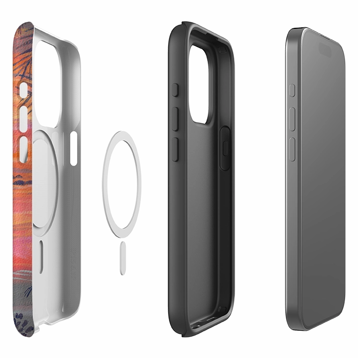 iPhone MagSafe Tough Case - Sunset Cats By Mary Stubberfield Soft Edge Detail