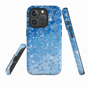 iPhone MagSafe Tough Case - Blue Glitter (case does not glitter) Classic Pattern Chic Accessory