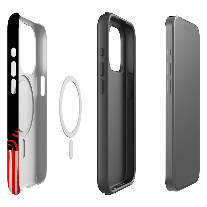 Rugged Grip iPhone MagSafe Tough Case -  Red Stripe Sofa By Paul Thurlby