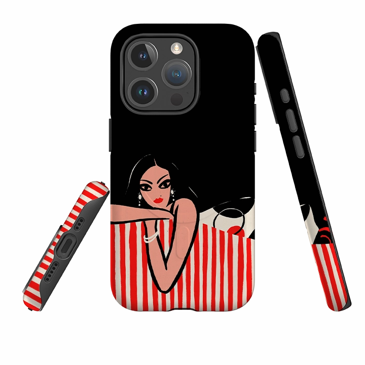 iPhone MagSafe Tough Case -  Red Stripe Sofa By Paul Thurlby Soft edges