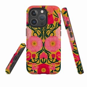 iPhone MagSafe Tough Case -  Yellow Flora By Nina Pace Flexible Shell