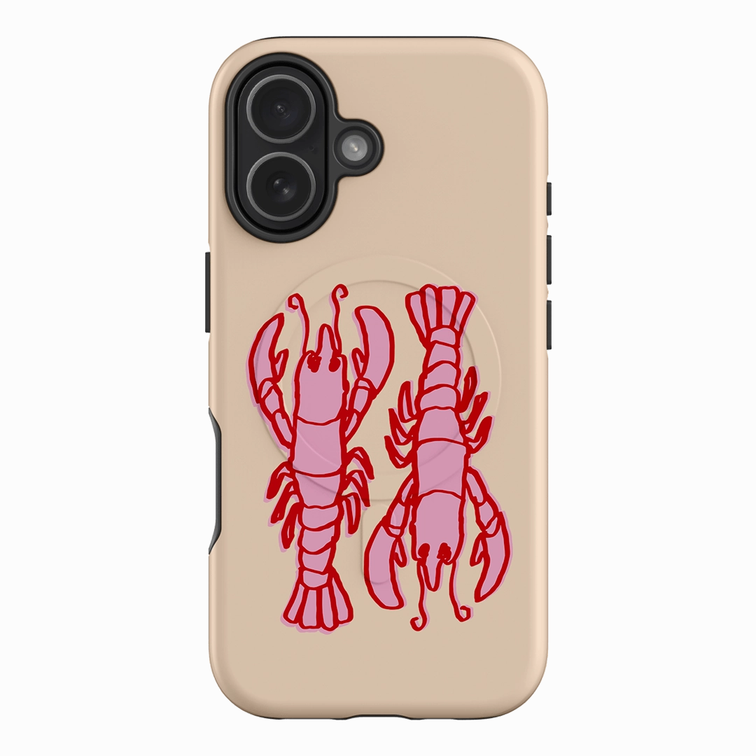 Lobster Love Peach metal frame Modern Design Texture