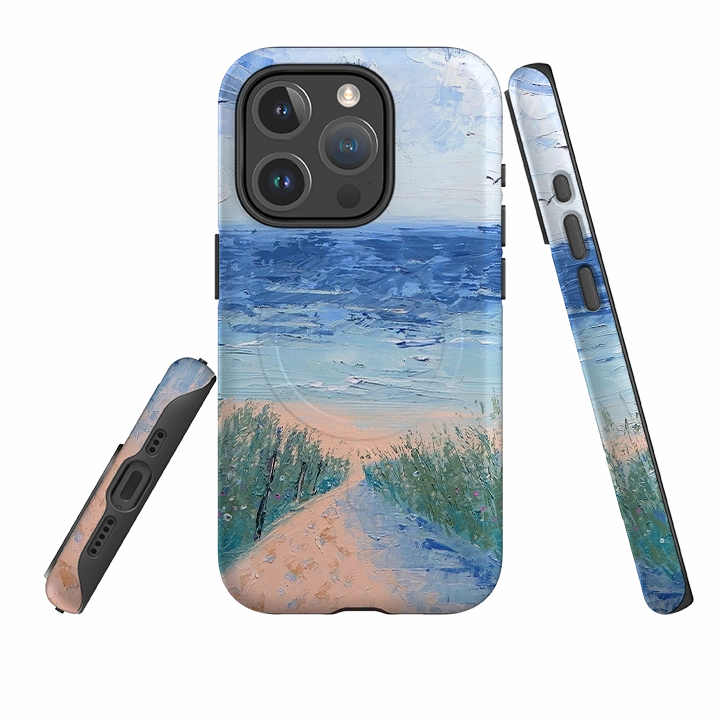 Grip Safe iPhone MagSafe Tough Case - Beach Path By Mary Stubberfield