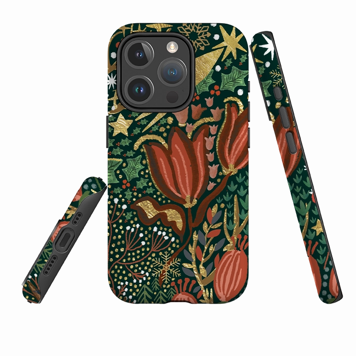 Rugged Frame Vivid colors iPhone MagSafe Tough Case - Winter Deer III By Emma Frances Grant