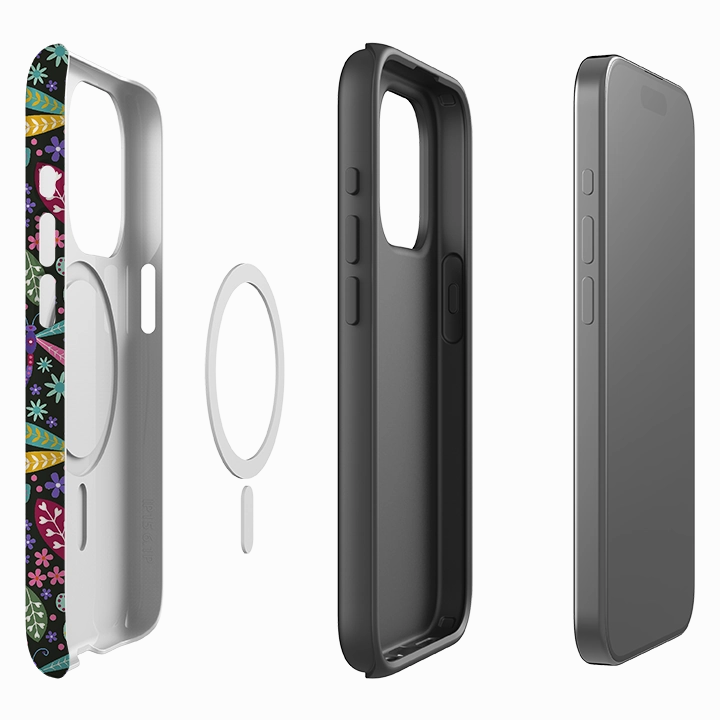 iPhone MagSafe Tough Case -  Dragonflies Multi By Suzy Taylor Clear Back Strong Texture