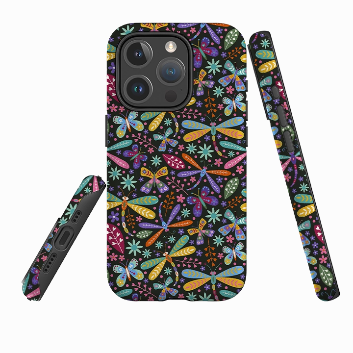 Protective Craft iPhone MagSafe Tough Case -  Dragonflies Multi By Suzy Taylor