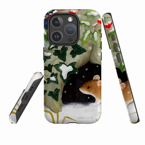 Soft Look Texture iPhone MagSafe Tough Case - Winter Mouse By Bex Parkin
