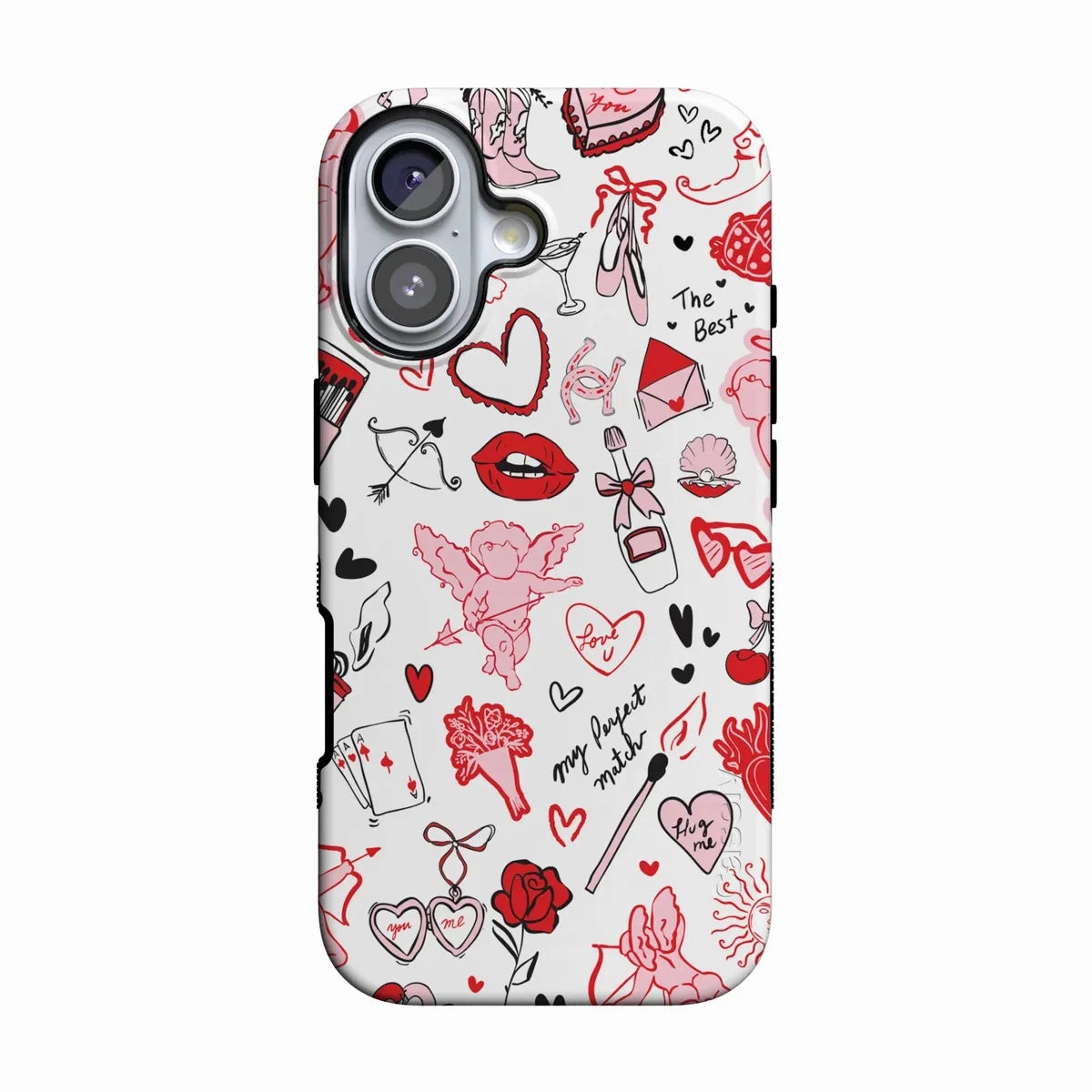 Cupid's Touch | Collage Case Clear Frame Hybrid Material