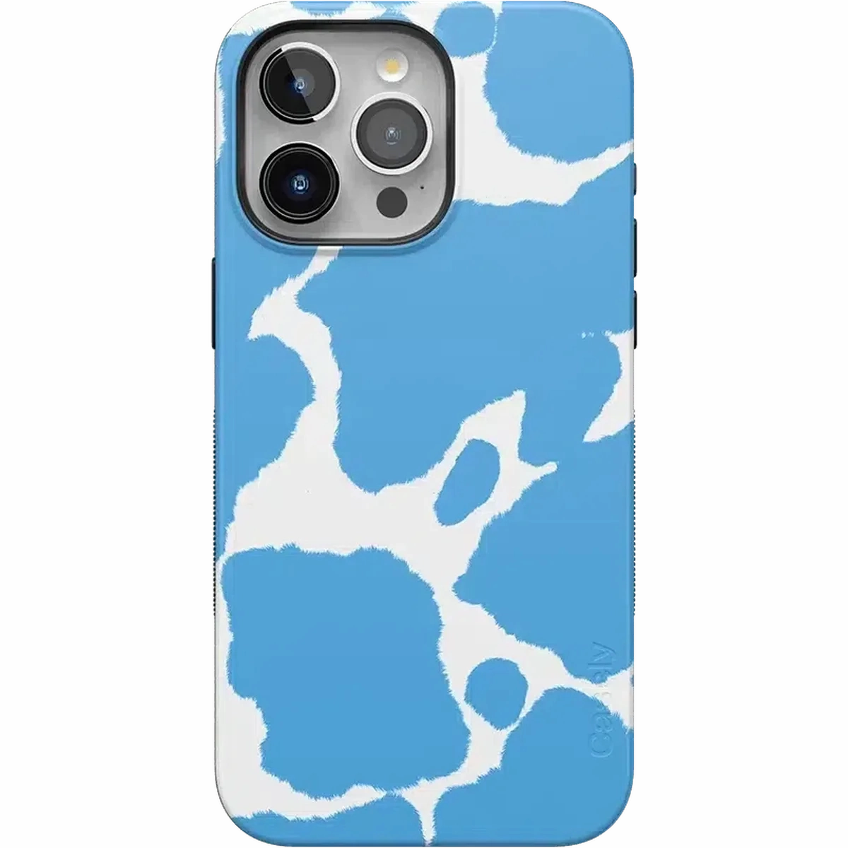 Current MOOd | Light Blue Cow Print Case Transparent Look Rugged Pattern Texture