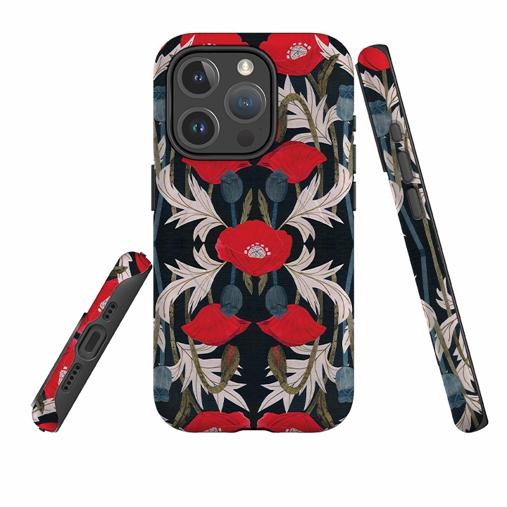 iPhone MagSafe Tough Case - Poppy By Tracey English Rugged Build anti dust