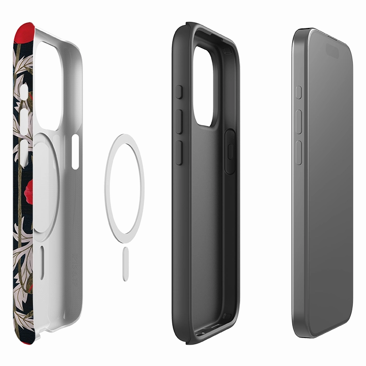 iPhone MagSafe Tough Case - Poppy By Tracey English Soft Feel Smooth Grip