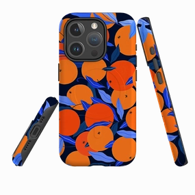 iPhone MagSafe Tough Case -  Arancello Navy Pattern By Madalina Andronic Eco Friendly Smooth Edge Design