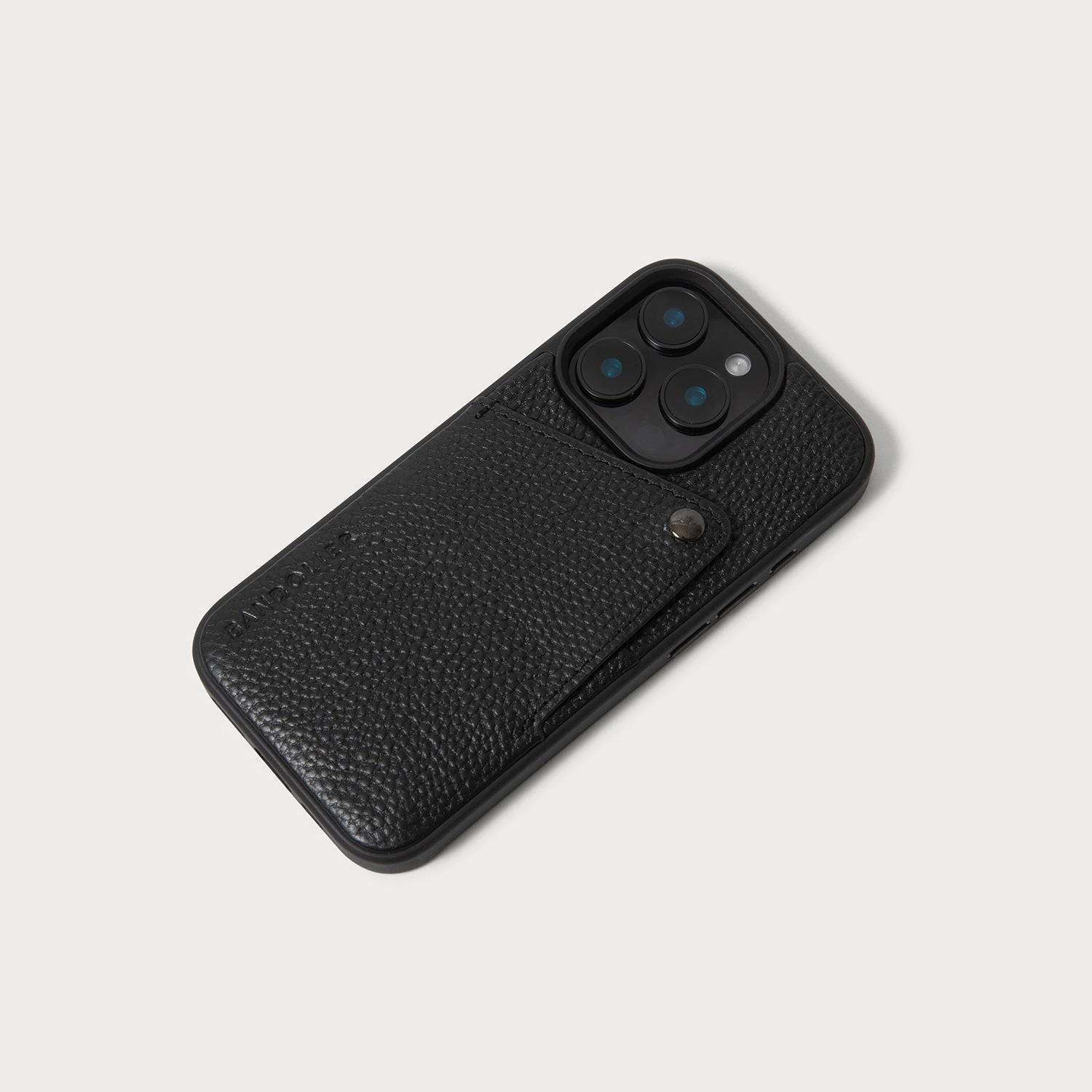 Stylish Finish Texture Alex Pebble Leather Wallet Case (no D-rings) - Black/Pewter