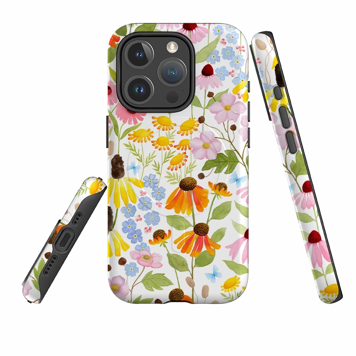 iPhone MagSafe Tough Case - Wildflower Pattern By Bex Parkin Modern Accessory Durable Surface