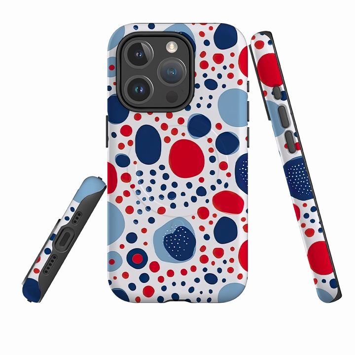 Modern Texture iPhone MagSafe Tough Case - Space Polka Dots III