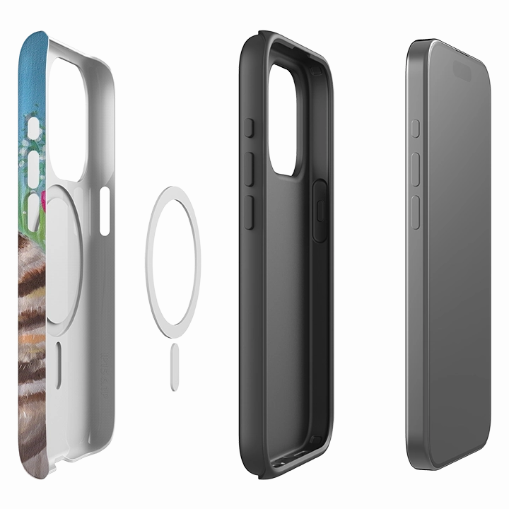 iPhone MagSafe Tough Case - Cat Floral By Mary Stubberfield Simple Texture Light Shield