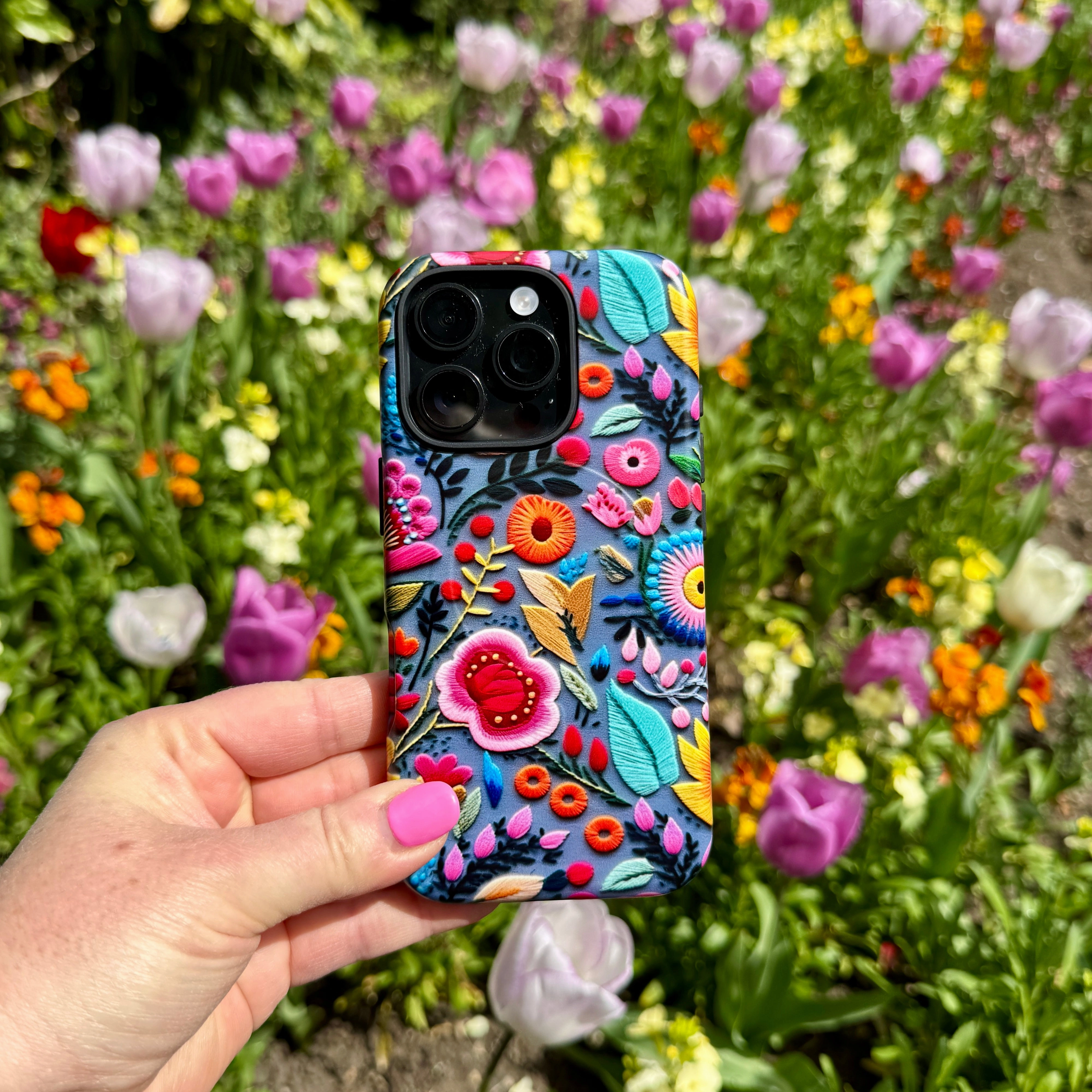 iPhone MagSafe Tough Case - Spring Petals III Compact Feel