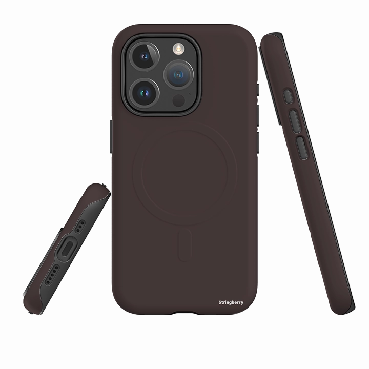 iPhone MagSafe Tough Case -  Porto Brown Comfort Shape Soft Surface Design