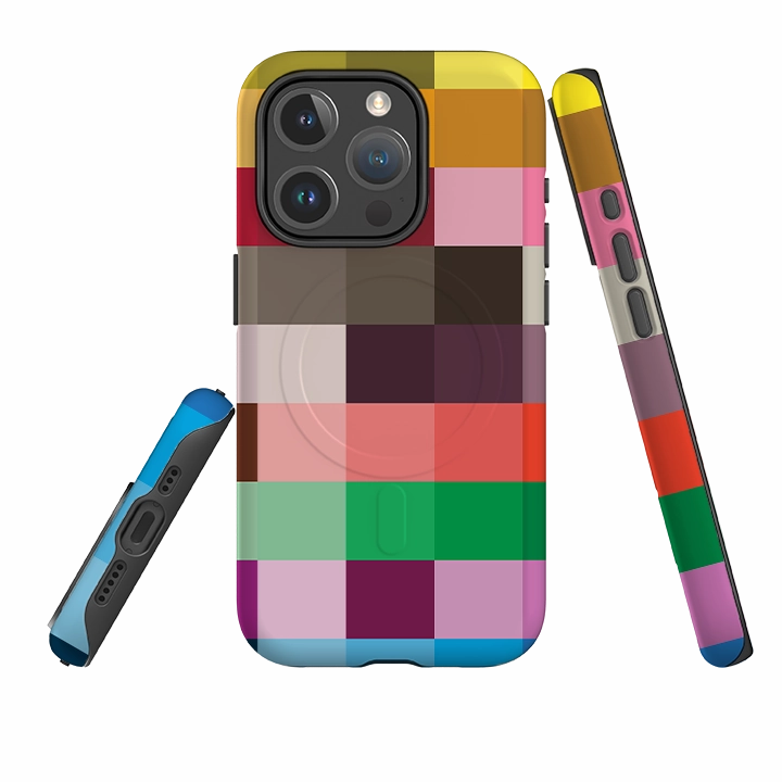 Non Slip Student Friendly iPhone MagSafe Tough Case -  Technicolour
