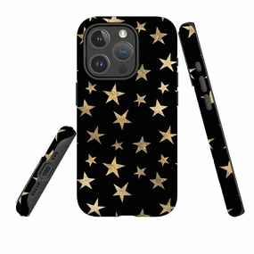 Comfort touch iPhone MagSafe Tough Case - Black and Gold Stars