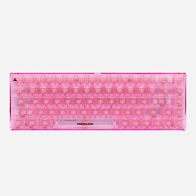 CLEAR ROSE QUARTZ Basecamp 65 Keyboard (Honey V2 Switch) Cherry Profile RGB Customization