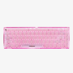 Mechanical Build Quality Mechanical Keyboard Ergonomic Desk CLEAR ROSE QUARTZ Basecamp 65 Keyboard (Silent Glacier Switch)