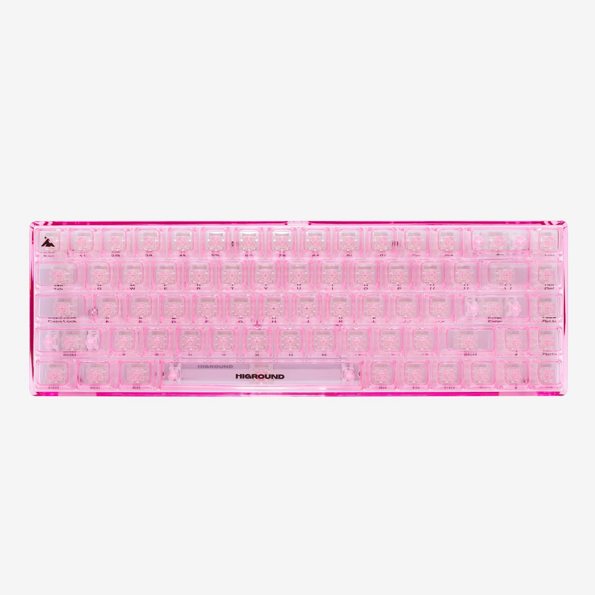 Mechanical Build Quality Mechanical Keyboard Ergonomic Desk CLEAR ROSE QUARTZ Basecamp 65 Keyboard (Silent Glacier Switch)