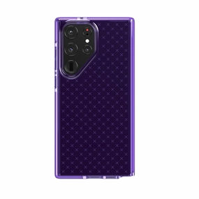 Durable Edge Evo Check - Samsung Galaxy S23 Ultra Case - Digi Purple