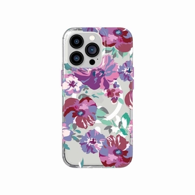Hybrid Grip EvoArt - Apple iPhone 13 Pro Case MagSafe Compatible - Purple Anemone