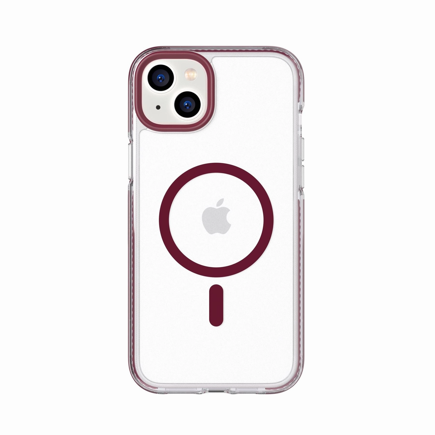 EvoCrystal - Apple iPhone 14 Plus Case MagSafe Compatible - Burgundy Soft Surface Design
